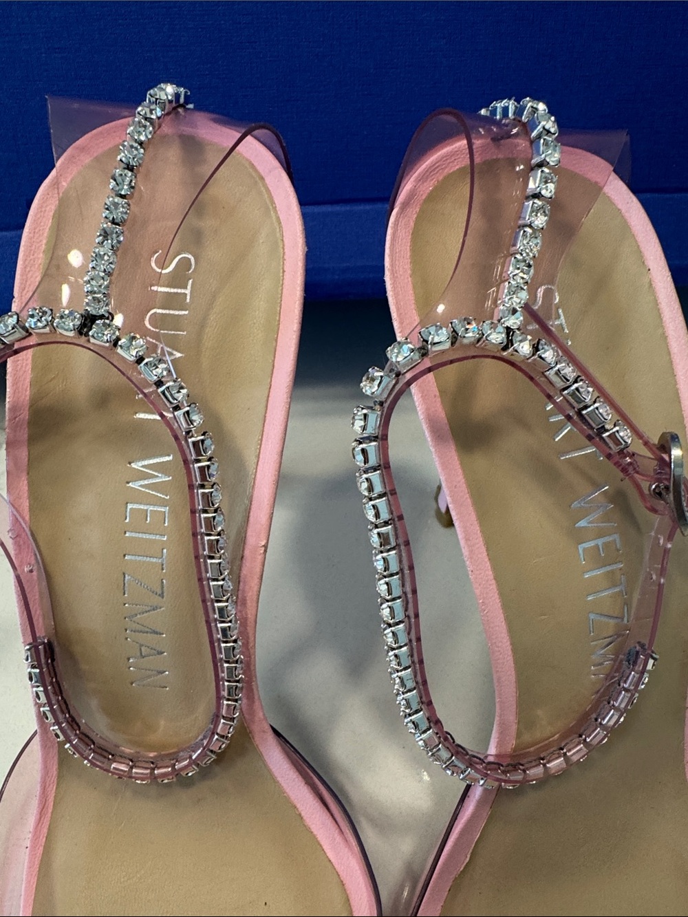 Stuart Weitzman Pink Crystal-Ankle PVC Pointed-Toe Pumps 10 - Picture 6 of 10